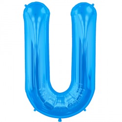 Blue Letter 'U' Balloon – 16″ Foil