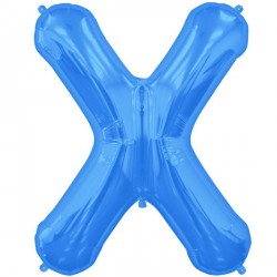 Blue Letter 'X' Balloon – 16″ Foil