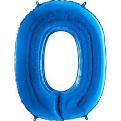 Blue Number 0 Balloon - 26" Foil