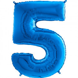 Blue Number 5 Balloon - 26" Foil