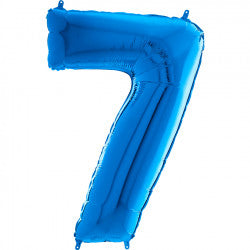 Blue Number 7 Balloon - 26" Foil