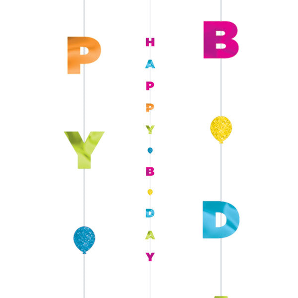 Bright Birthday Balloon Fun Strings - 1.82m