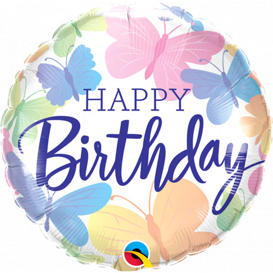 BUTTERFLIES BEAUTIFUL Happy Birthday - 18" Foil Balloon