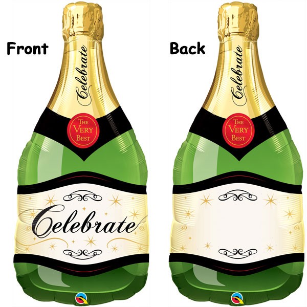 Celebrate Bubbly Wine Bottle Supershape Balloon - 39" Foil