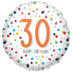 Confetti 30th Birthday Balloon - 18" Foil