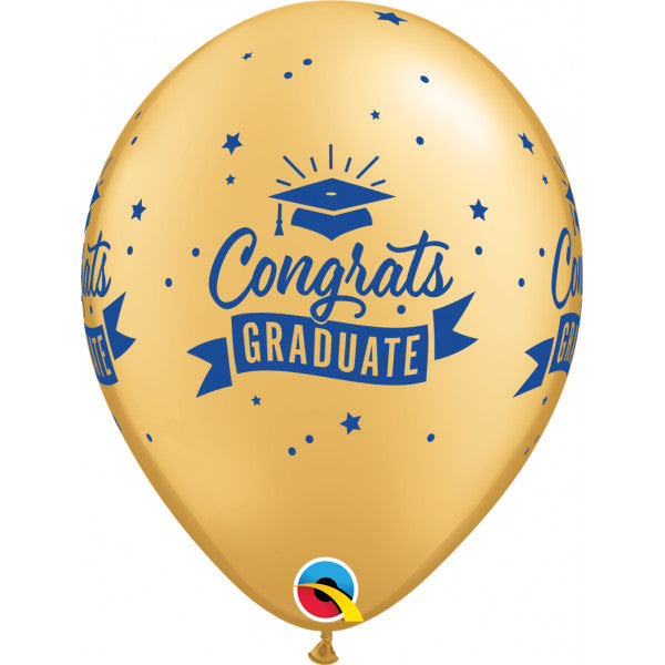 CONGRATS GRADUATE BANNER GOLD (25CT) - 11" Latex
