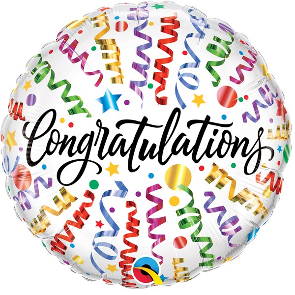Congratulations Streamers Foil Balloon Balloon - 18" Foil