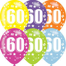 Starry Assorted Age 60 Balloon - 11" Latex (6ct)