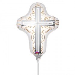 Elegant Cross Mini Shape Balloon - Foil 14"