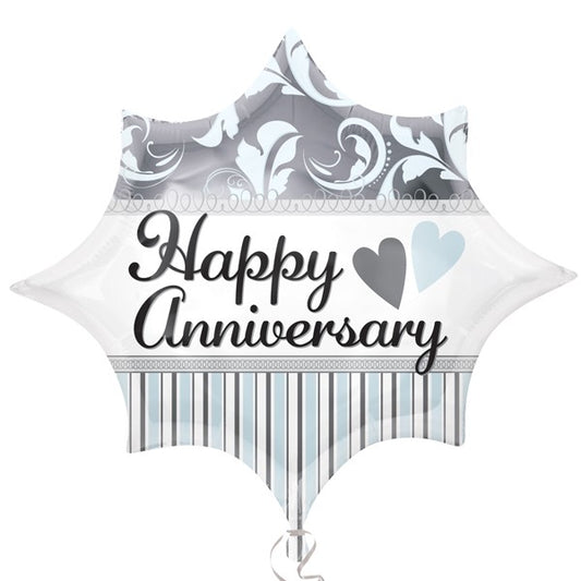 Elegant Happy Anniversary Balloon - Junior Shape Foil