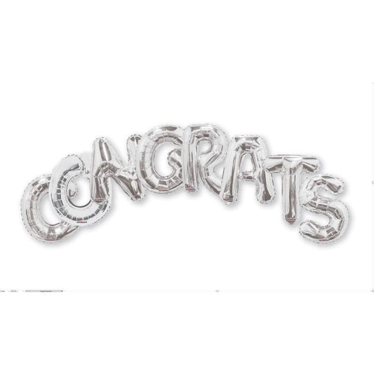 Balloon Bouquet Congrats Silver - 14" Foil