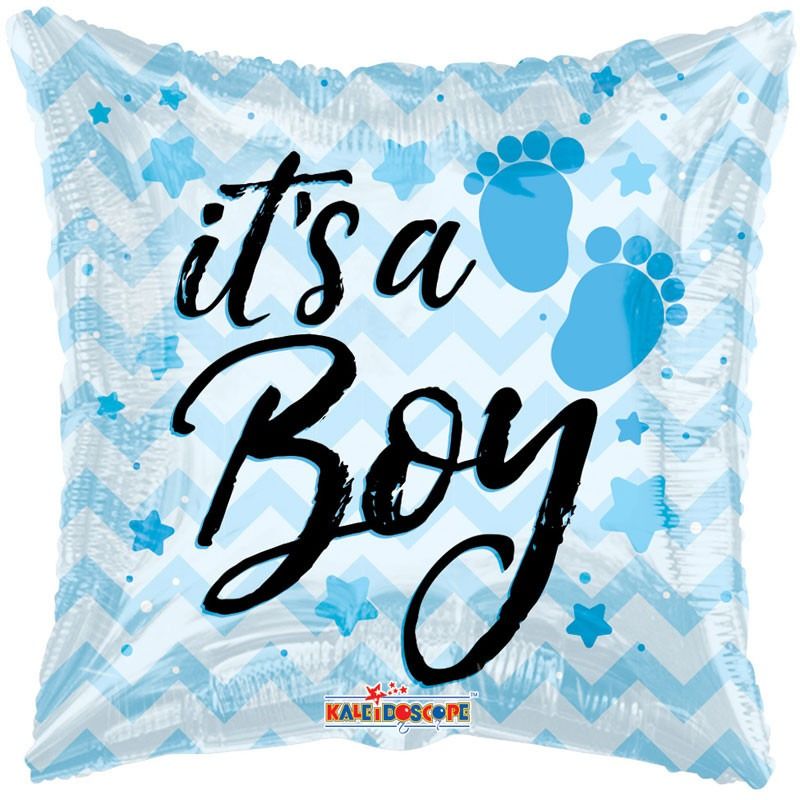 Its a Boy Balloon Footprints - 18" Foil