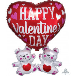 Floating Bears Valentine's Day Shape Balloon - (22" x 26")