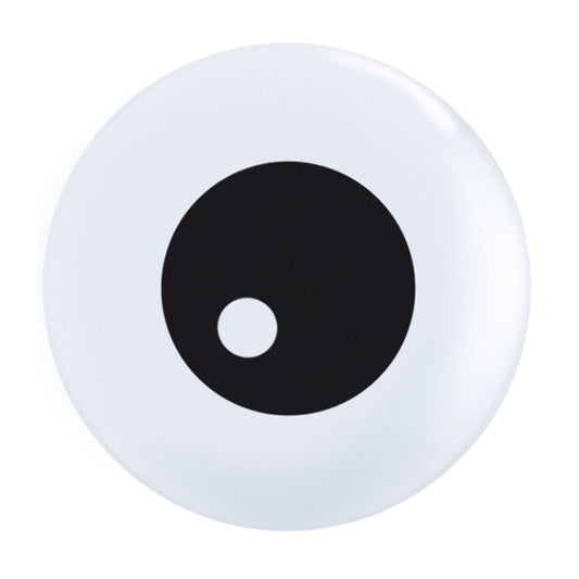 White Friendly Eyeball Top Print Balloons - 5" Latex (100ct)