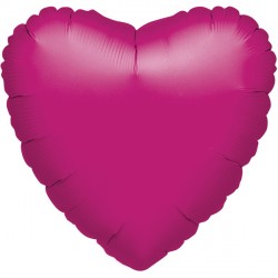 Fuchsia Metallic Heart Balloon - 18" Foil