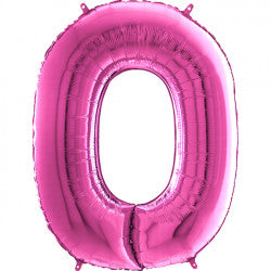 Fuchsia Number 0 Balloon - 26" Foil