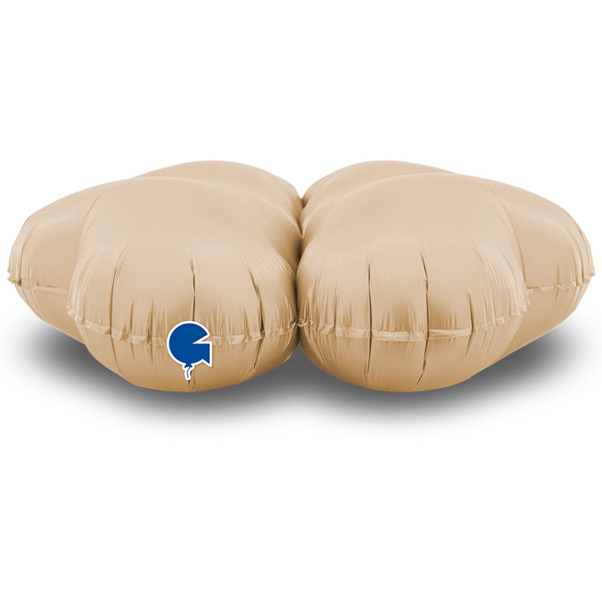 Satin Cream Base Hearts Mini - 12" - Air Fill Only