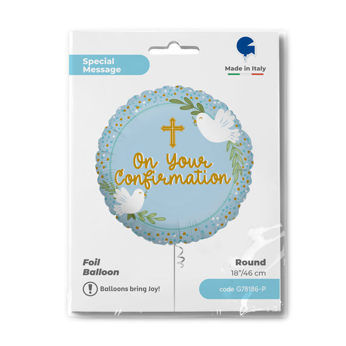 On Your Confirmation Blue Balloon - 18" Foil