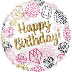 Gems Birthday Standard Balloon - 18" Foil