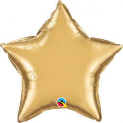 Gold Chrome Star Balloon - 20" Foil Packaged