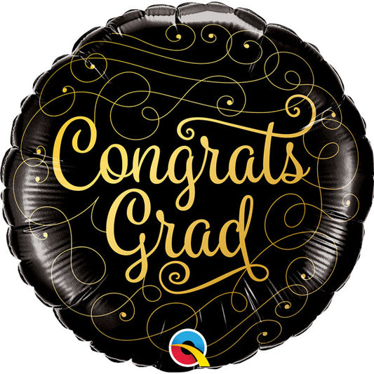 Gold Doodles Congrats Grad Balloon - 18" Foil
