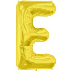 Gold Letter 'E' Balloon – 16" Foil