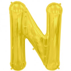 Gold Letter 'N' Balloon - 16" Foil