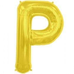 Gold Letter 'P' Balloon - 34" Foil