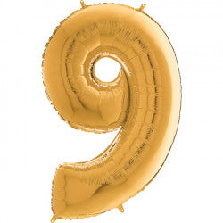 Gold Number 9 Balloon - 26" Foil