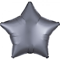 Graphite Satin Luxe Star Balloon - 18″ Foil