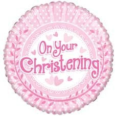On Your Christening Girl Balloon - 18" Foil