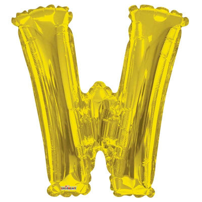 Gold Letter 'W' Balloon - 34" Foil