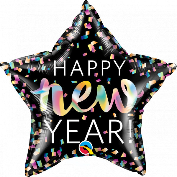 Iridescent New Year Star Balloon - 20" Foil