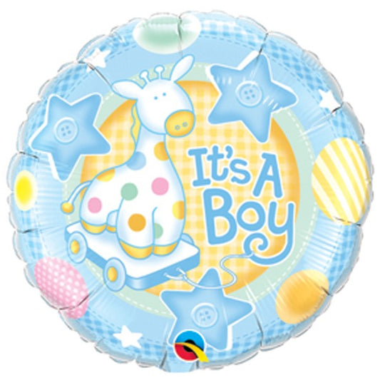 It's A Boy Soft Giraffe Balloon - 18" Foil