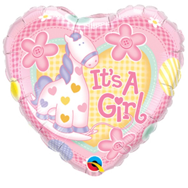 It's A Girl Soft Pony Balloon - 18" Foil
