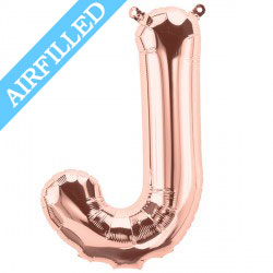 Rose Gold Letter 'J' Balloon - 16" Foil