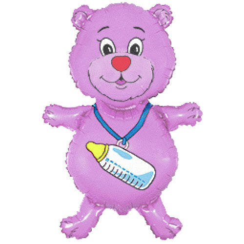 Light Pink Bottle Bear Supershape Balloon - Foil