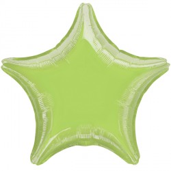 Lime Green Metallic Star Balloon - 18" Foil
