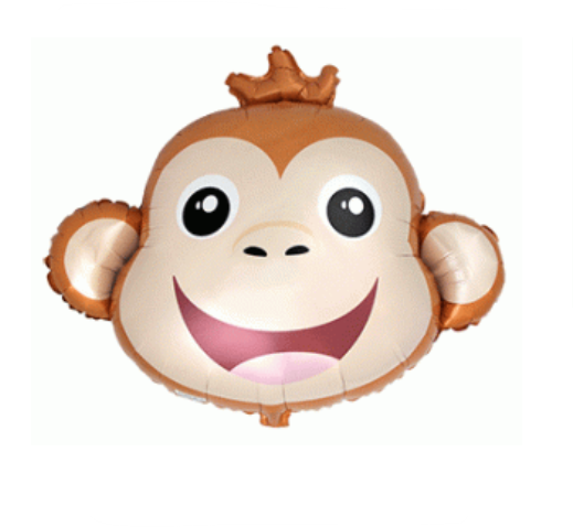 Mini Monkey Head Balloon - 14" Foil