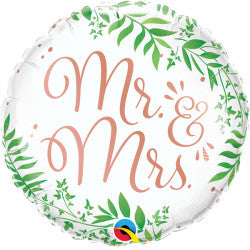 Mr. & Mrs. Elegant Greenery - 18" Foil