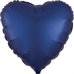Navy Satin Luxe Heart Balloon - 18″ Foil