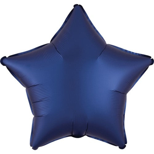 Navy Satin Luxe Star Balloons - 18" Foil