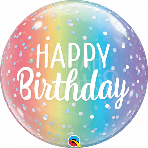 OMBRE DOTS Happy Birthday SINGLE- 22" Bubble