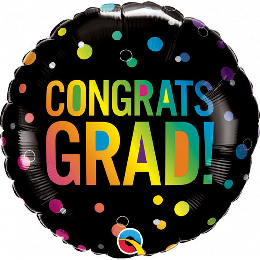 OMBRE DOTS CONGRATS GRAD Foil Balloon - Foil 18"/45cm