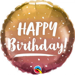 Ombre Gold & Rose Gold Birthday Balloon - 18" Foil