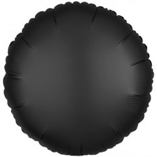 Onyx Black Satin Luxe Round - 18" Foil