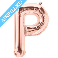 Rose Gold Letter 'P' Balloon - 16" Foil