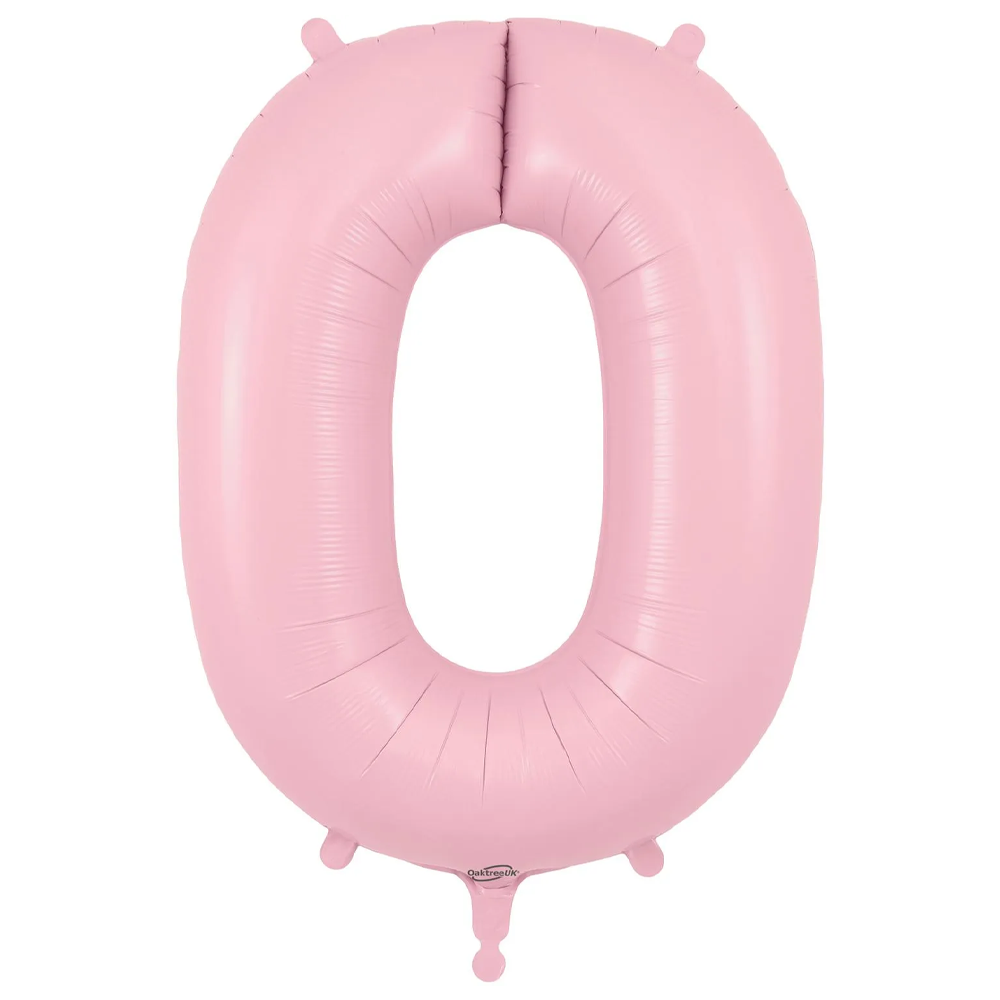 Matt Pink Number 0 Balloon - 34" Foil
