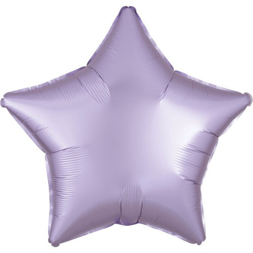Pastel Lilac Satin Luxe Star Balloons - 18" Foil
