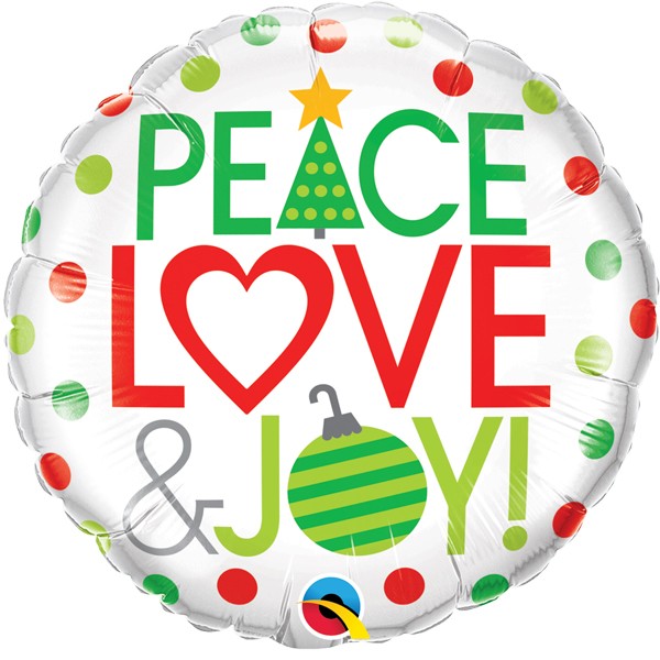 Peace Love & Joy Balloon - 18" Foil
